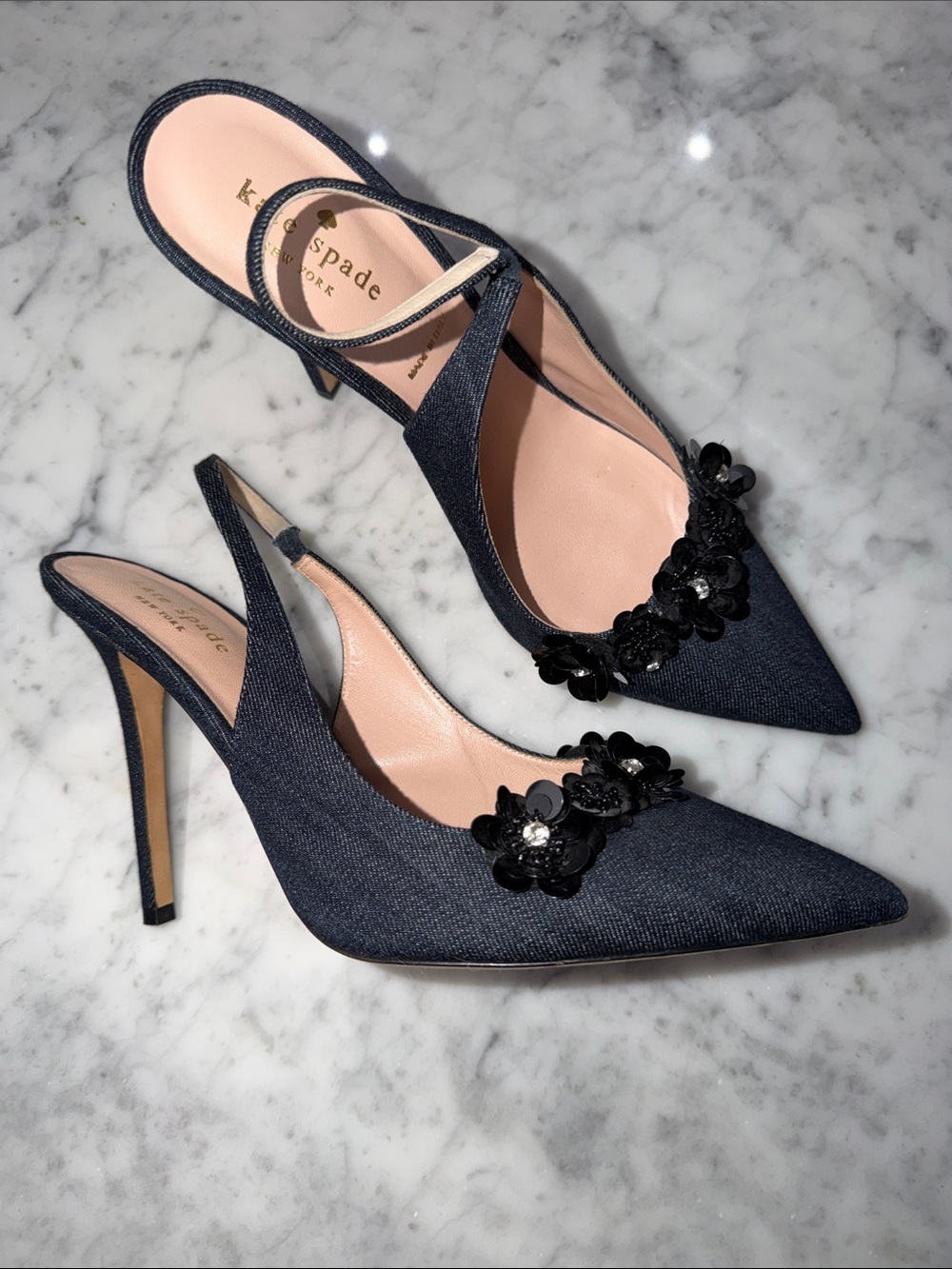 Kate spade denim heels Size 9.5